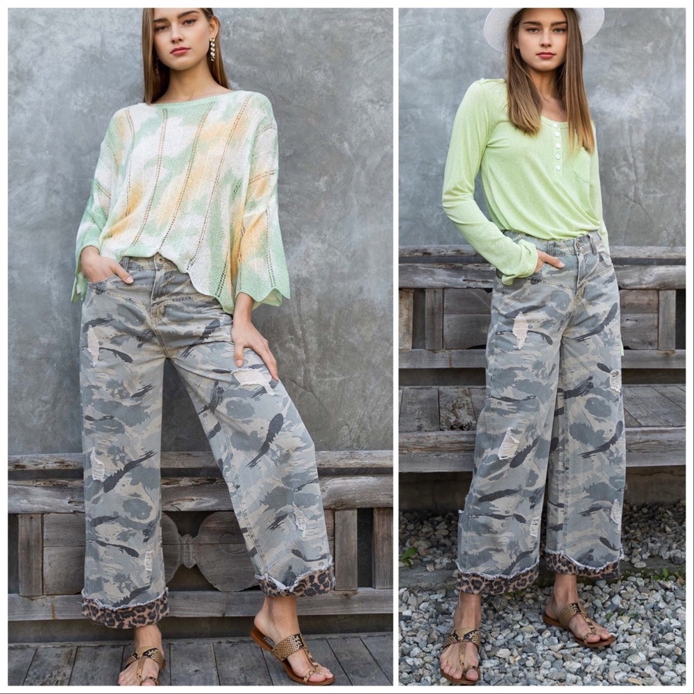 *LAST 3X* POL PLUS CAM-LEO Distressed Pants - Picture 10 of 15